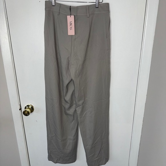 Micas Gray Wide Leg Dress Pants High Waist Career Casual Trousers Size M - Picture 14 of 16